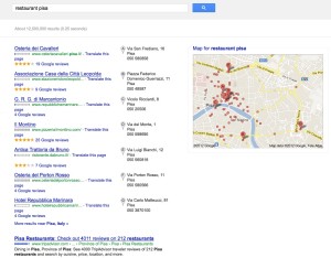 search for "restaurants pisa"