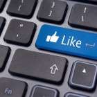 A like message on enter keyboard for social media concepts.